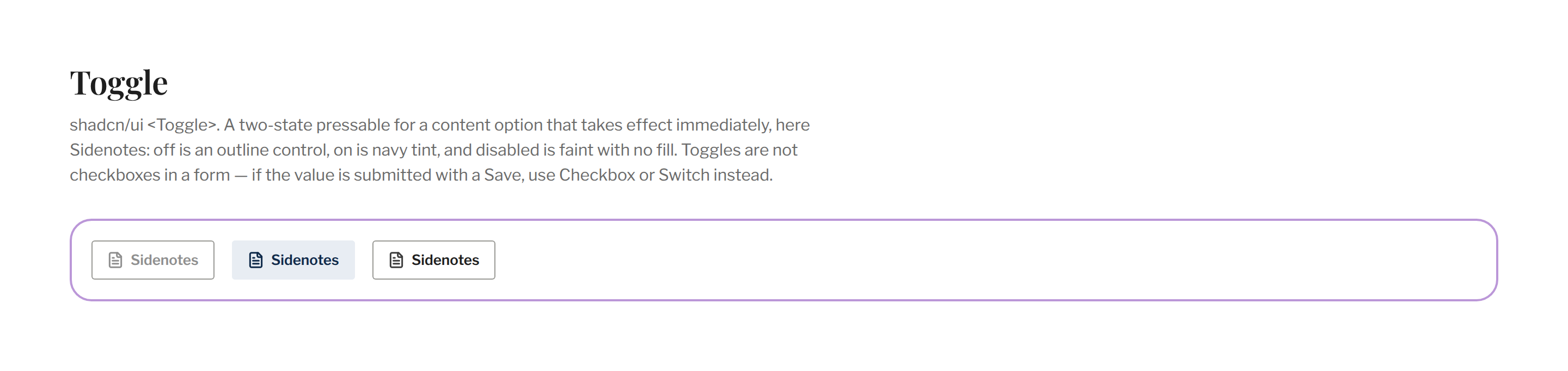 Section / Toggle