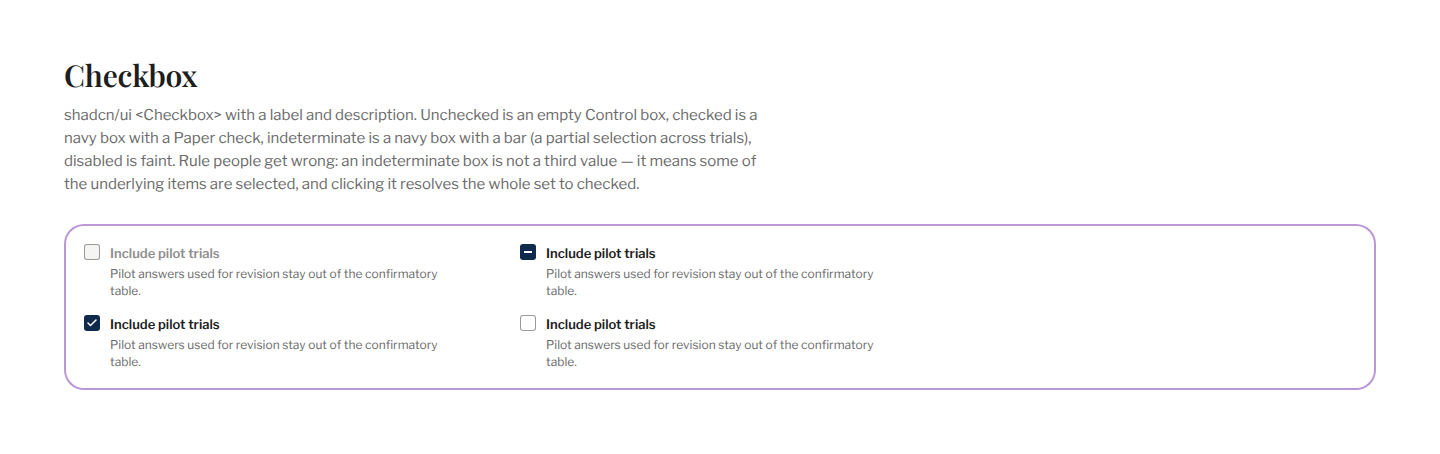 Section / Checkbox