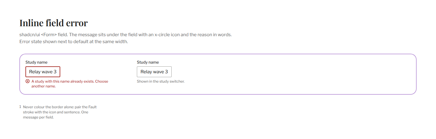 Section / Inline field error