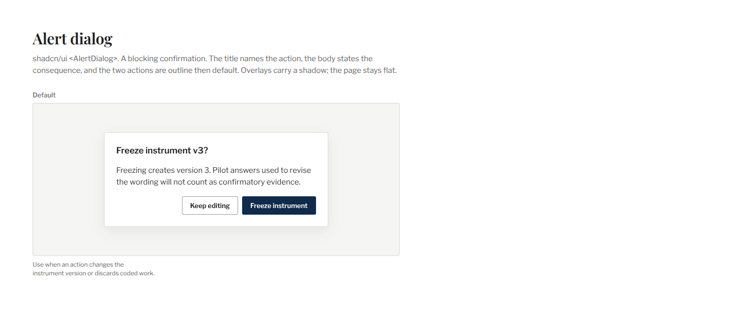 Section / Alert dialog