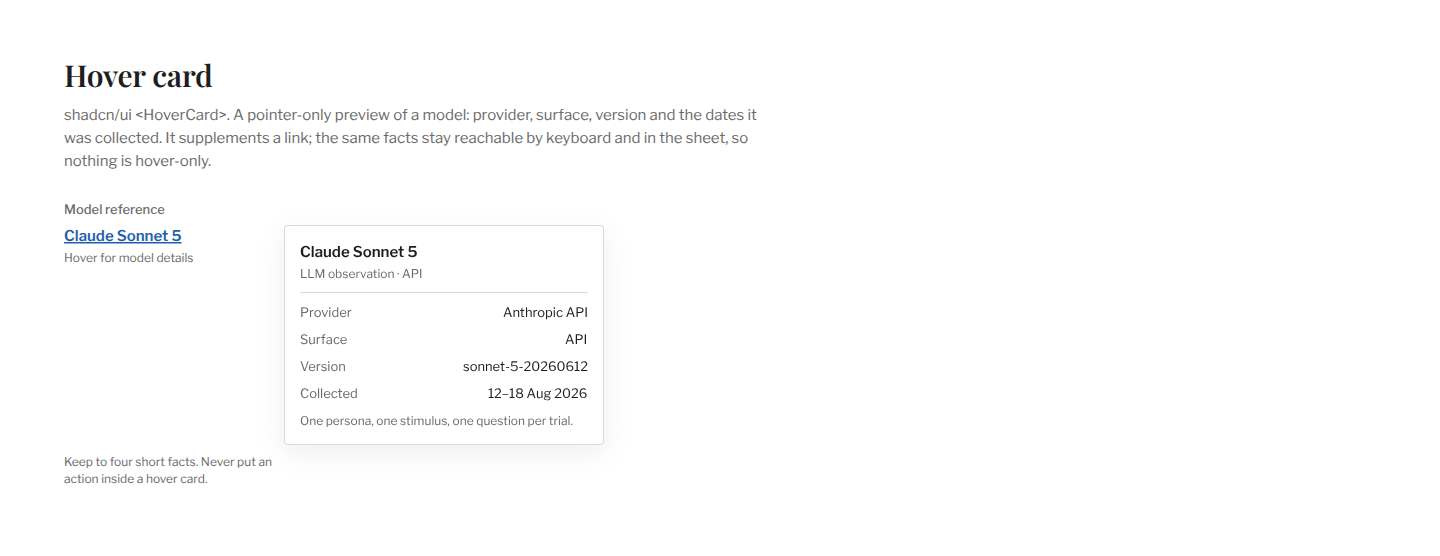 Section / Hover card
