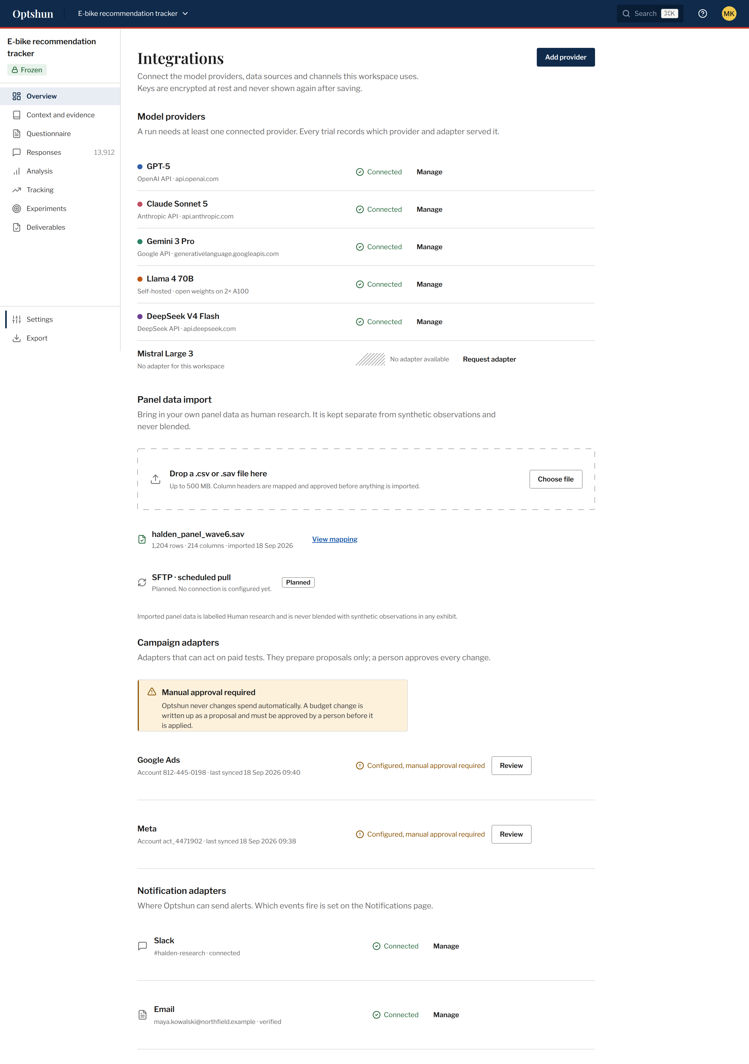 Screen / Integrations · Scrolled view